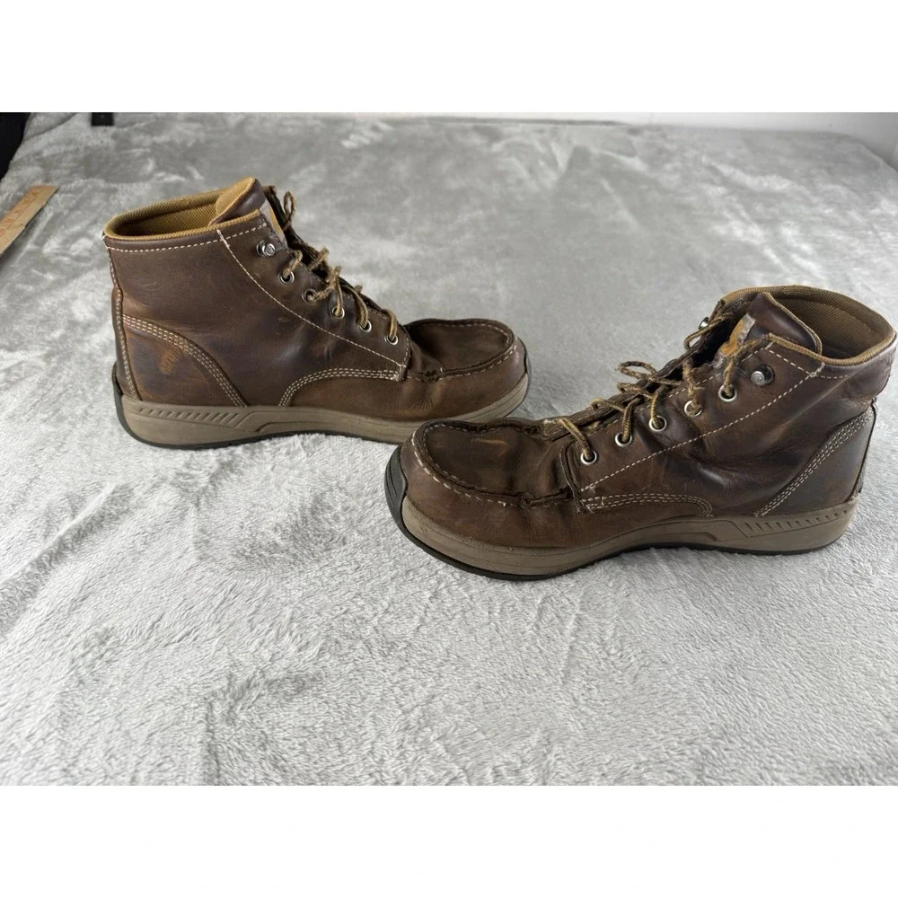 Carhartt Men's Moc Toe Leather Work Boots Brown 6